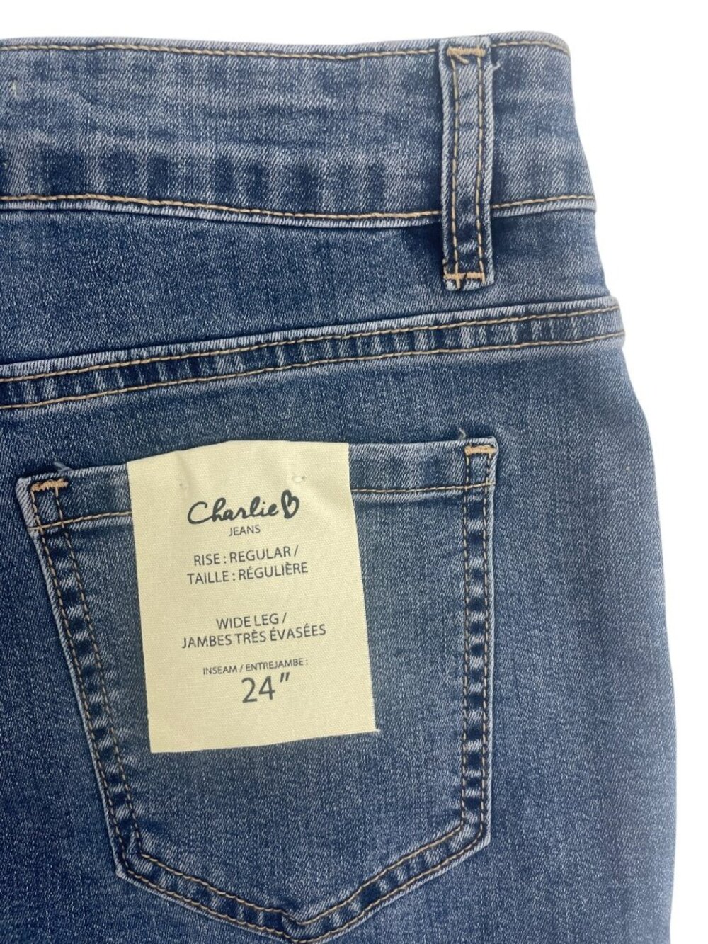 Charlie Embroidered Cropped Denim Jeans Medium Blue Floral Design Women's Size 2 - Picture 8 of 12